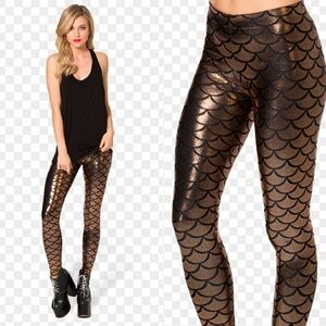 Blackmilk Bronze Metallic Mermaid Scale Leggings